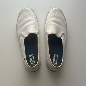Keds White Canvas Double Decker Slip On Shoe Sneaker Size 7